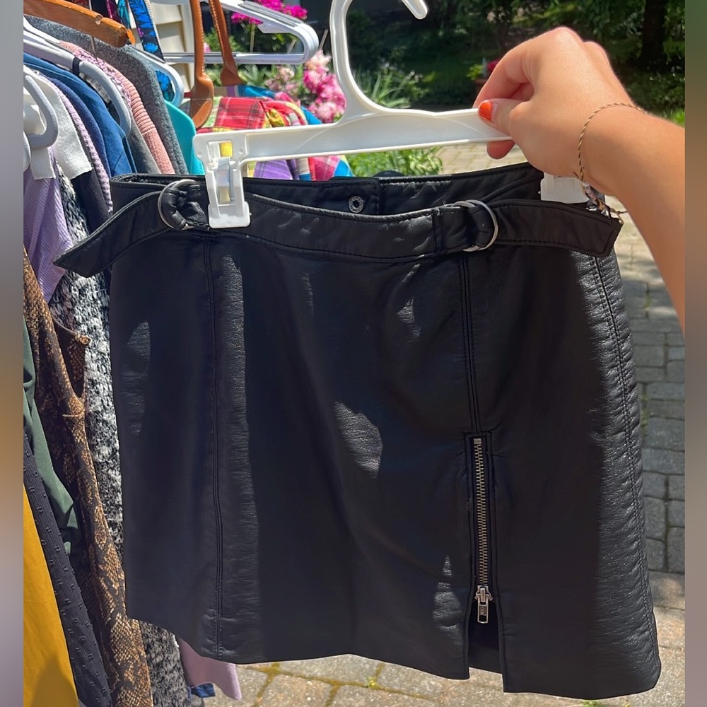 Black Free People leather skirt